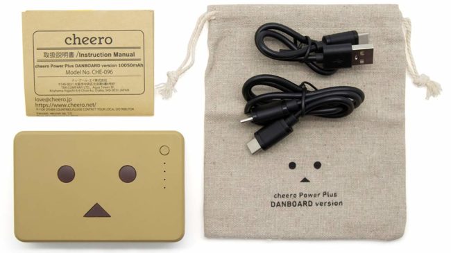 「cheero Power Plus Danboard version PD18W」の付属品